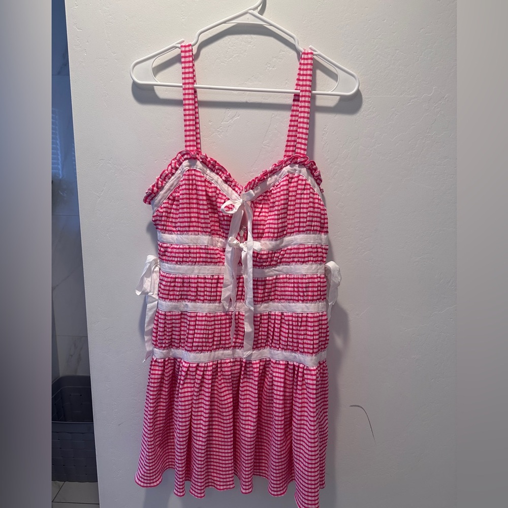 LPA (Revolve) Rufina Mini Dress in Pink & White Gingham